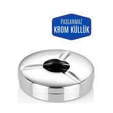 Takaz Global Kapaklı Paslanmaz Metal Küllük